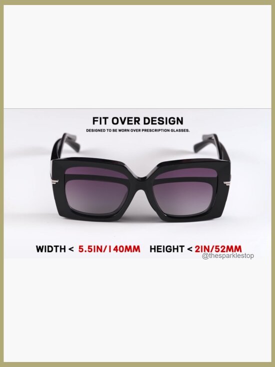 Retro Oversized Square Sunglasses with Polarized U400 Protection and Metal main image 4